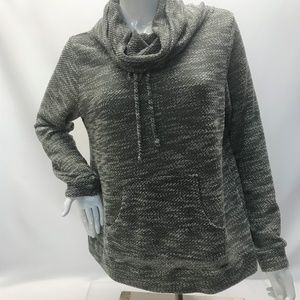 Loveappella Drawstring Funnel Neck Sweatshirt L